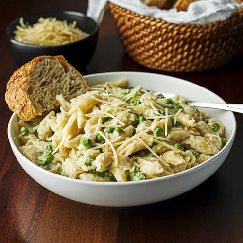 Creamy Parmesan Pasta Shells With Peas – C.H.Guenther & Son